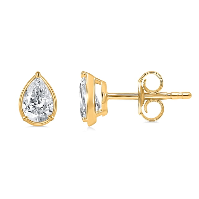 Lab Created Fancy Cut Diamond Stud Earrings in 14K Gold
