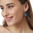 thumbnail image 4 of Emerald Cut Gemstone Dangle Earrings in 14K Gold, 4 of 5