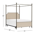 thumbnail image 3 of HH2Home McArthur Metal and Upholstered Canopy Bed, 3 of 12