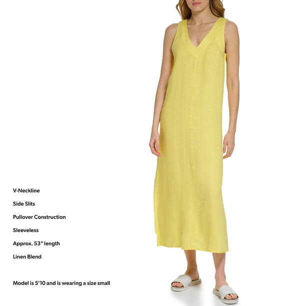 DKNY LINEN Dress - Yellow XS:- Yellow, XS DKNY LINEN Dress - Yellow XS:- Yellow, XS