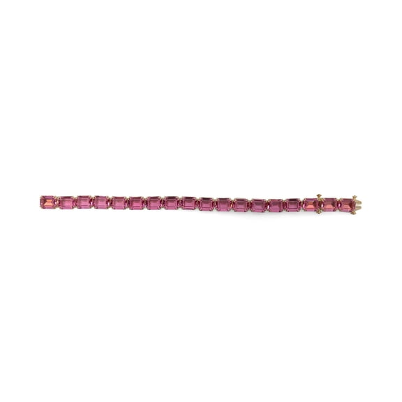 Swarovski Pink Crystal Octagon Cut Millenia Tennis Bracelet