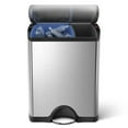 thumbnail image 1 of simplehuman 12-Gal. Dual Compartment Stainless Steel Step Can, 1 of 5