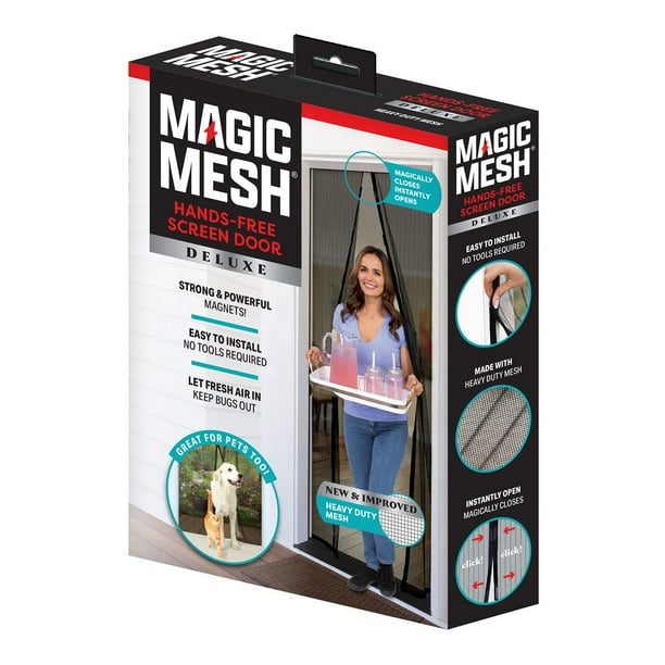 Magic Mesh Deluxe 83” x 39” Hands Free Magnetic Screen Door, 2pk