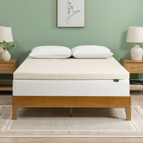 Zinus Night Therapy 3” Green Tea Mattress Topper with TENCEL Blend Cover, Assorted Sizes