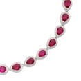 thumbnail image 2 of Pear Cut Lab Created Gemstone Halo Tennis Necklace in Sterling Silver, 2 of 3