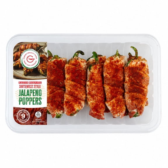 Gourmet Specialty Foods Bacon Wrapped Southwest Style Jalapeño Poppers, 12 ct., priced per pound