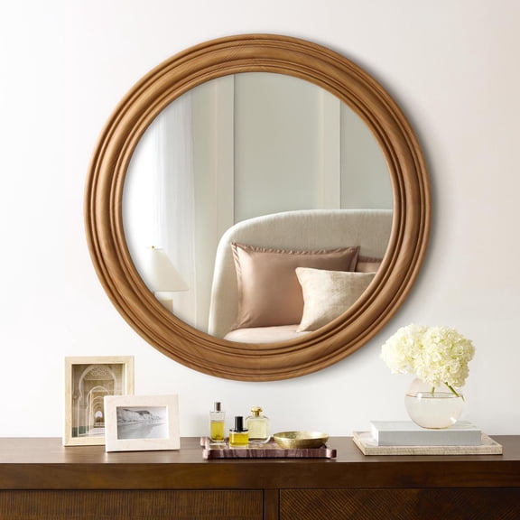Member's Mark Round Honey Wood Mirror