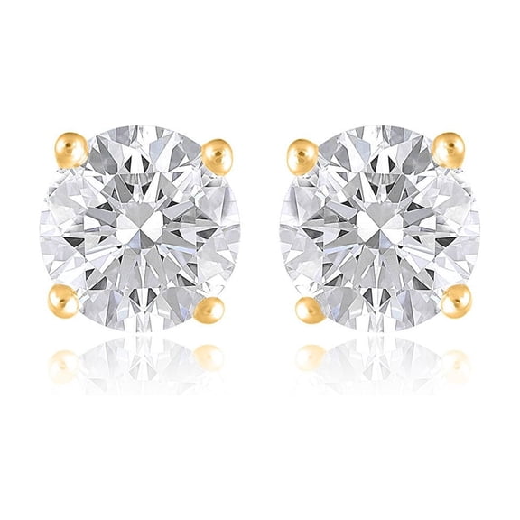 Lab Created Round Cut Diamond Stud Earrings