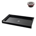 thumbnail image 4 of Streamline 60 in. x 36 in. Alcove Acrylic Shower Base With Left, Center or Right Drain / Glossy Black or White, 4 of 9