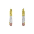 thumbnail image 5 of Diamond Cut Hoop Earrings in 14K Tri-Gold, 5 of 5