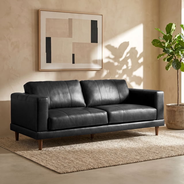Society Den Hanson Leather Sofa, Assorted Colors