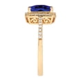 thumbnail image 3 of Lab Created Emerald Cut Gemstone & Diamond Ring in 14K Gold, 3 of 6