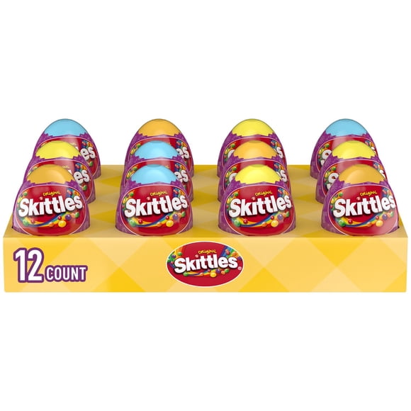 Skittles Original Filled Easter Candy Eggs, 1.62 oz, 12 ct.