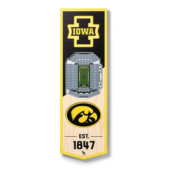 YouTheFan Iowa Hawkeyes 6"x19" 3D Stadium View Banner