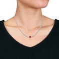 thumbnail image 4 of Lab Created Gemstone Tennis Necklace in Sterling Silver, 4 of 7