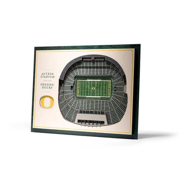YouTheFan Oregon Ducks 17"x13" 3D 5 Layer Stadium View Wall Art