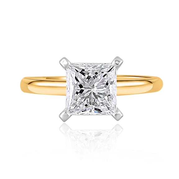 Lab Created Princess Cut Solitaire Diamond Ring
