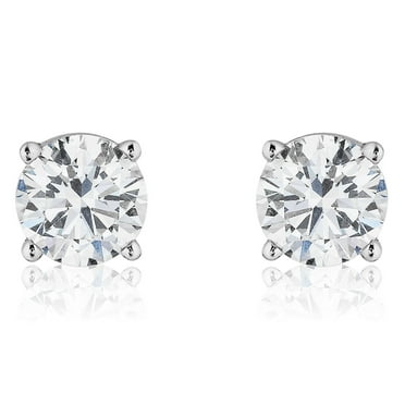 1.40 CT. T.W. Round Cut Diamond Solitaire Stud Earrings in 18K Gold