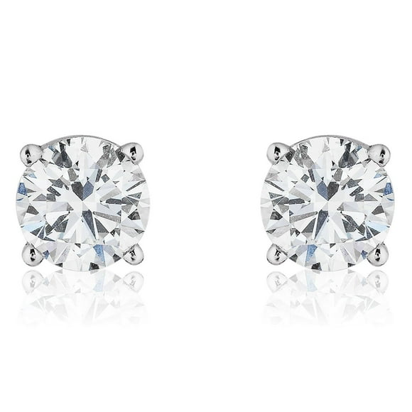 1.40 CT. T.W. Round Cut Diamond Solitaire Stud Earrings in 18K Gold