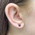 thumbnail image 4 of Round Cut Gemstone Stud Earrings in 14K Gold, 4 of 4