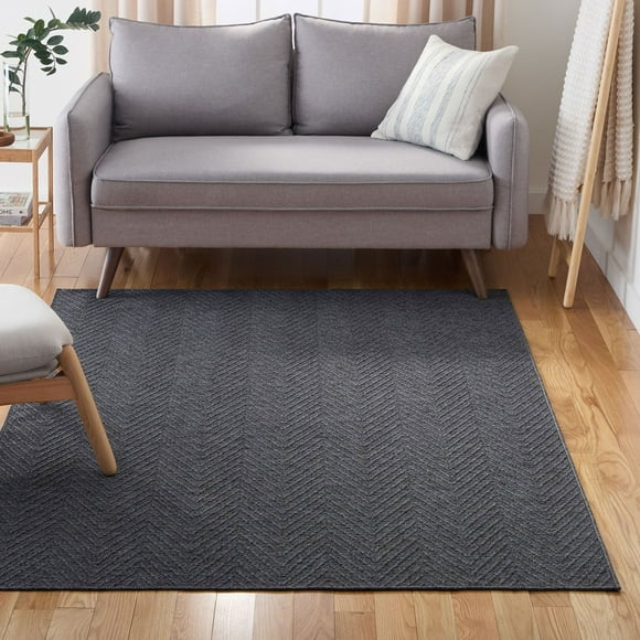 Town & Country Basics Pax Herringbone Textured Machine Washable Area Rug, Assorted Sizes and Colors