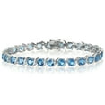 thumbnail image 1 of Round Cut Gemstone Swirl Tennis Bracelet in Sterling Silver, 1 of 5