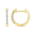 thumbnail image 3 of 0.10 CT. T.W. Diamond Petite Hoop Earrings in 14K Gold, 3 of 5