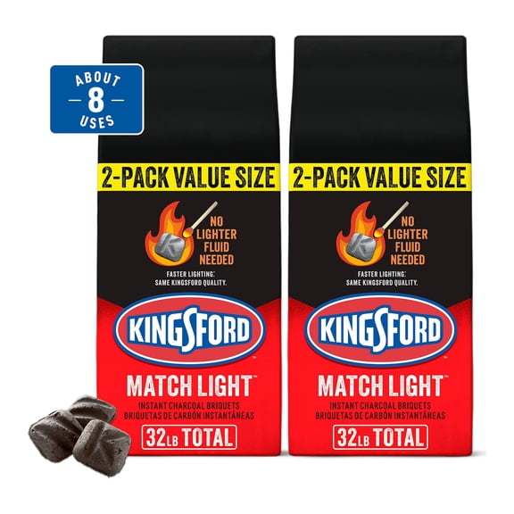 Kingsford Match Light Instant Charcoal Briquettes 2 Pack, 16 Lbs. Each