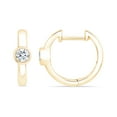 thumbnail image 4 of 0.20 CT. TW. Diamond Bezel Huggie Hoop Earrings in 14K Gold, 4 of 7