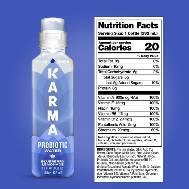 Karma Probiotic Water Variety Pack 18 oz., 12 pk. - Samsclub.com
