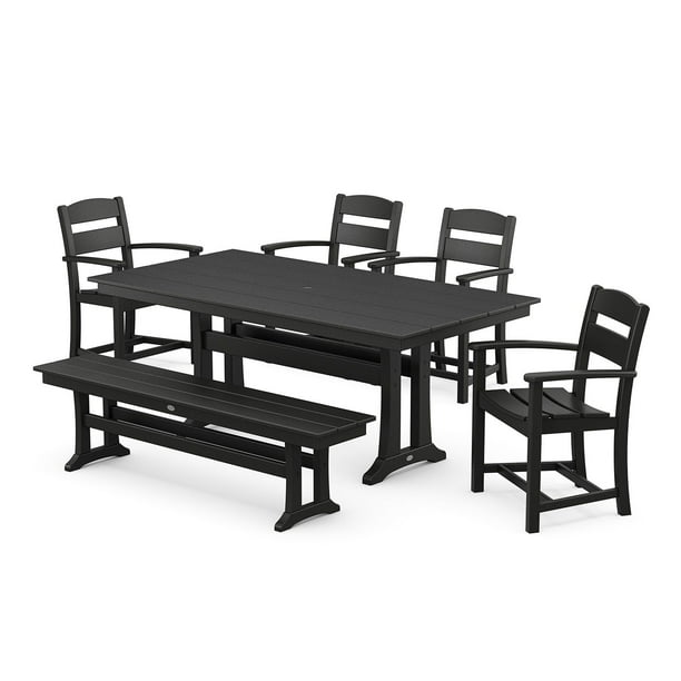 POLYWOOD Gulf Shores Farmhouse Trestle Dining Set, 6pc - Samsclub.com