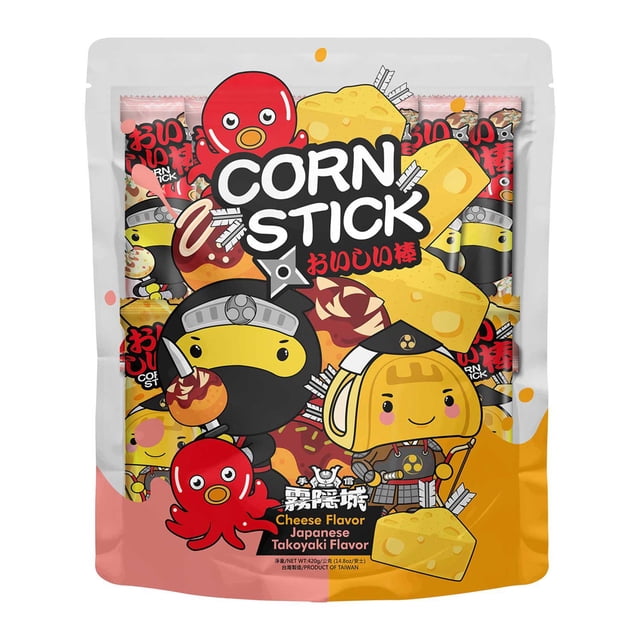 Yuki & Love Cheese and Takoyaki Flavor Corn Stick Snacks, 14.8 oz.