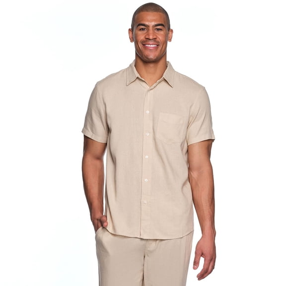 Lands’ End Men's Cotton Linen Button Up