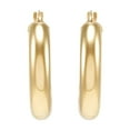 thumbnail image 3 of Wedding Band Hoop Earrings in 14K Gold, 3 of 7