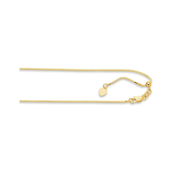 Adjustable Box Link Chain Necklace in 14K Gold,