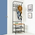 thumbnail image 2 of Honey-Can-Do Steel Entryway Hall Tree with Bench, Black, 2 of 7