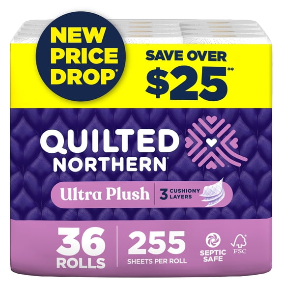 Quilted Northern Ultra Plush 3-Ply Toilet Paper 36 rolls, 255 sheets/roll