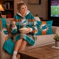 thumbnail image 5 of Pegasus Sports Miami Dolphins Wearable Sherpa Throw, 5 of 8