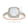 thumbnail image 3 of Cushion Cut Gemstone & 0.18 CT.T.W. Halo Diamond Ring in 14K Gold, 3 of 4
