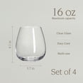 thumbnail image 4 of Over&Back 16oz Stemless White Wine Glasses, Set of 4, 4 of 9