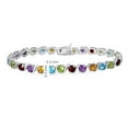 thumbnail image 4 of Round Cut Gemstone Swirl Tennis Bracelet in Sterling Silver, 4 of 4