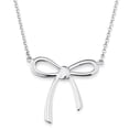 thumbnail image 1 of Rhodium Plated Adjustable Bow Necklace in Sterling Silver, 1 of 4