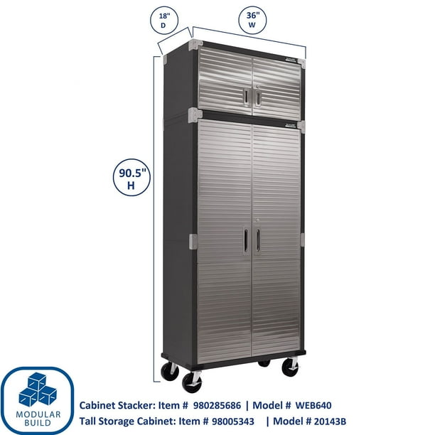 Seville Classics UltraHD 2 Piece Rolling Steel Garage Storage