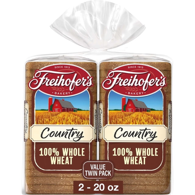 Freihofer's Stone Ground 100% Whole Wheat Bread 24oz, 2pk