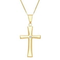 thumbnail image 1 of Cross & 0.01 CT.T.W. Diamond Accent Pendant Necklace in 14K Gold, 1 of 6