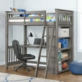 thumbnail image 1 of Maxson Twin Loft Bed With Desk And Bookshelf, Gray Finish, 1 of 13