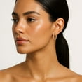 thumbnail image 5 of Round Cut In and Out Diamond Hoop Earrings in 14K Gold, 5 of 7