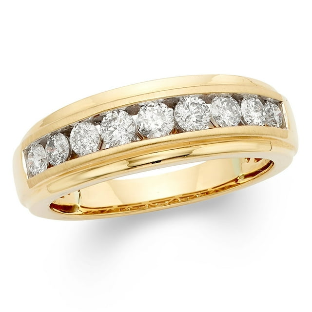 1.00 CT. T.W. Round Cut Single Row Mens Diamond Band in 14K Gold