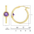 thumbnail image 3 of Round Bezel Set Hoop Earring in 14K Gold, 3 of 3
