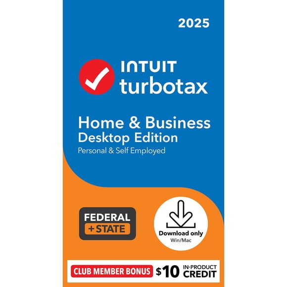TurboTax Desktop Business 2025 Email Delivery, Federal Return Only + Federal E-file + $10 In-Product Credit (Win 11)